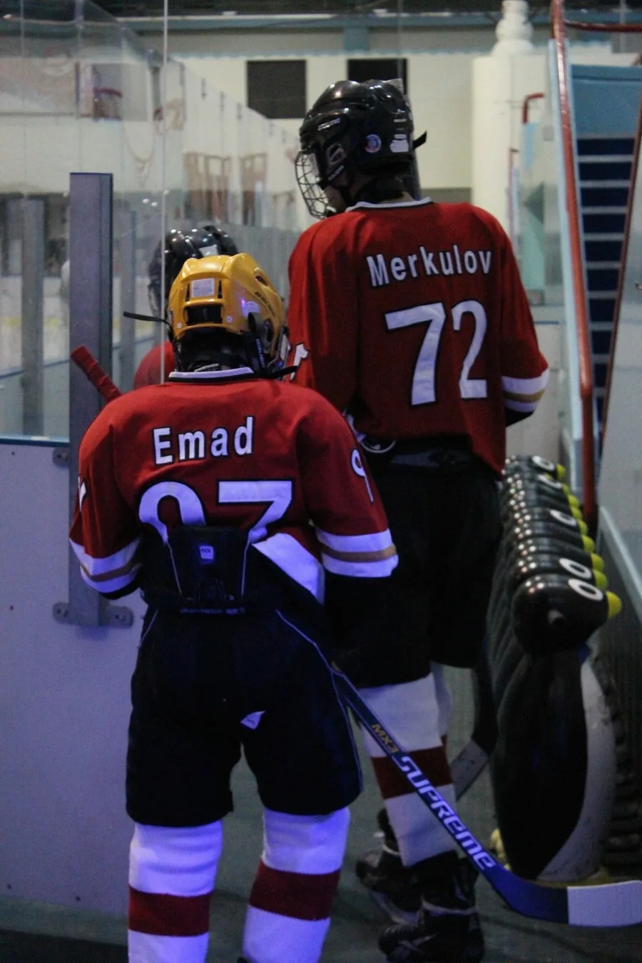 His name on the back of his hockey jersey