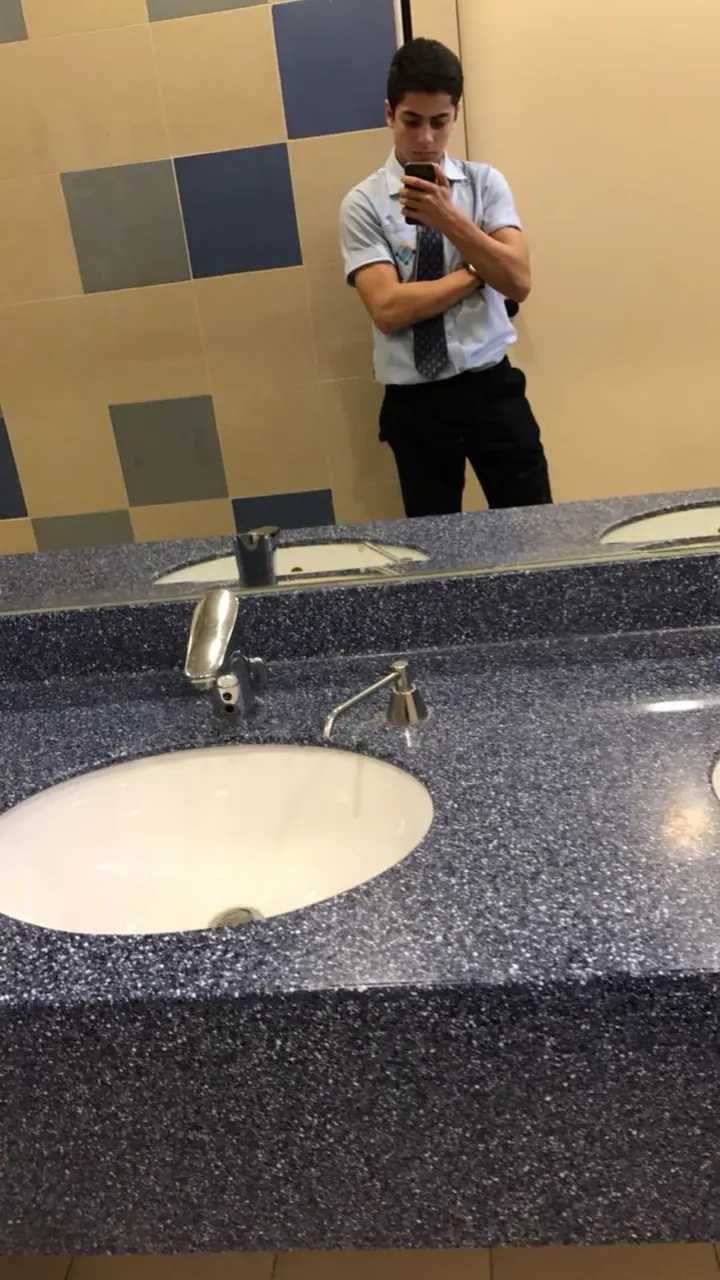 Mirror photo in school uniform