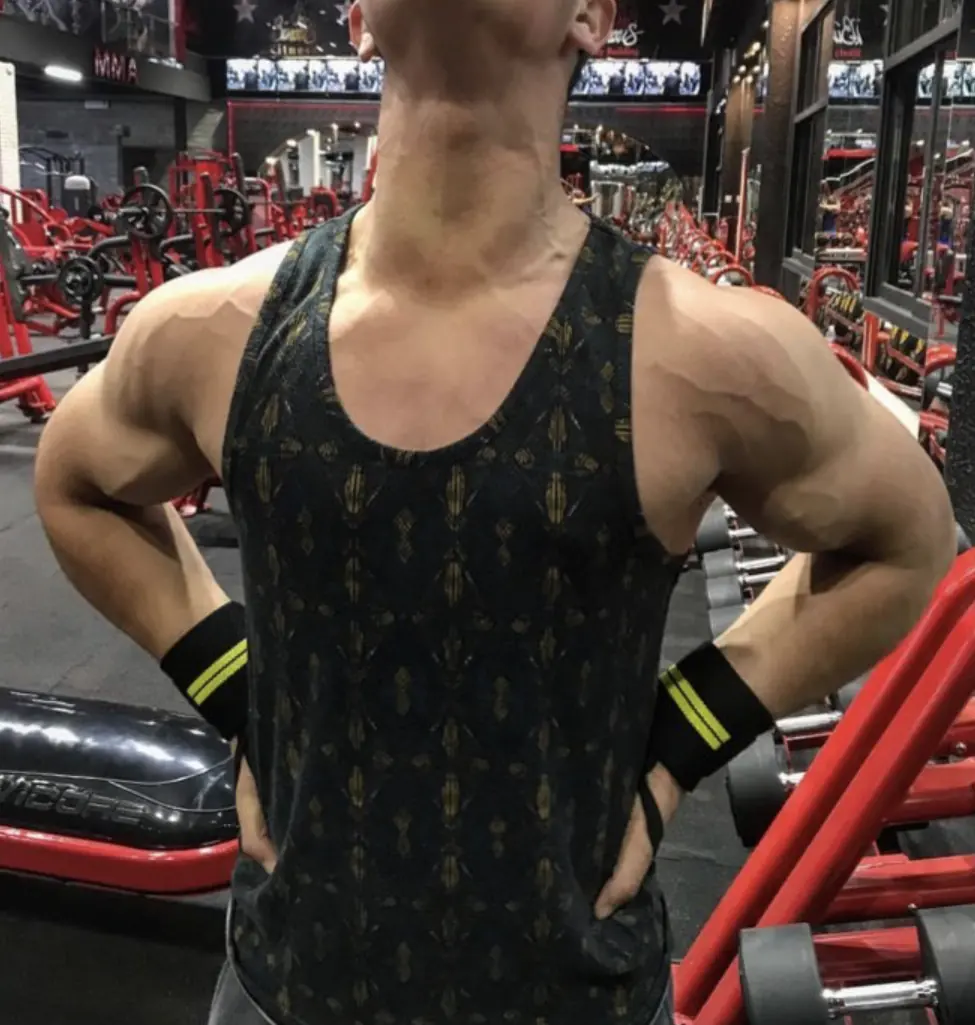 Training photo from a story repost, chest day