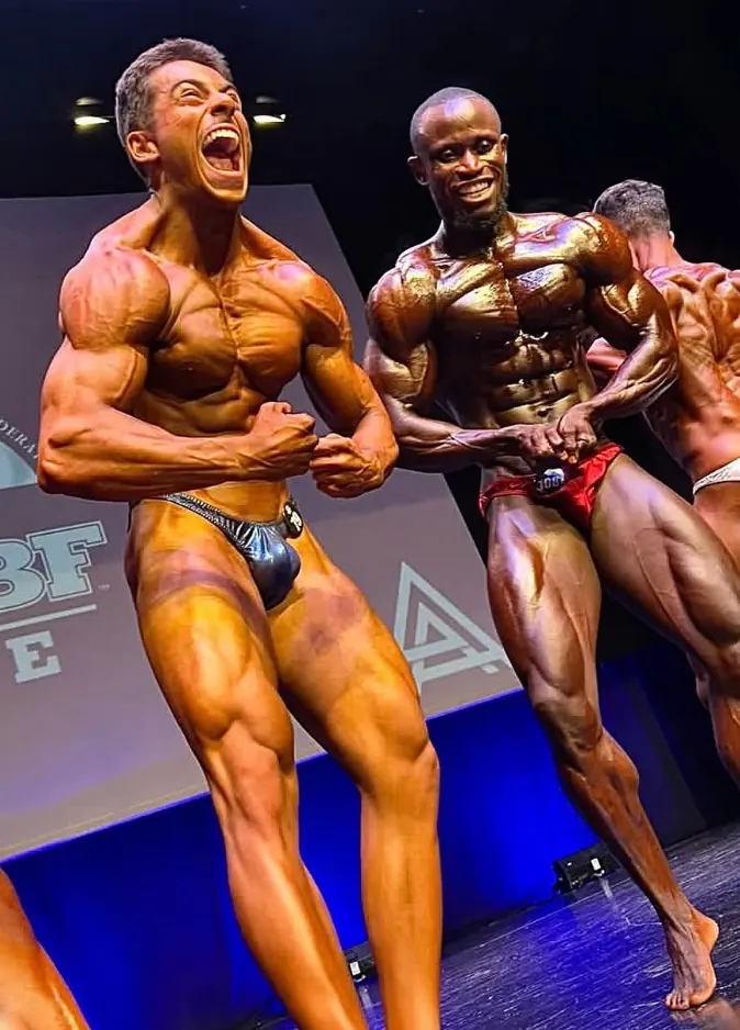 Celebrating on stage