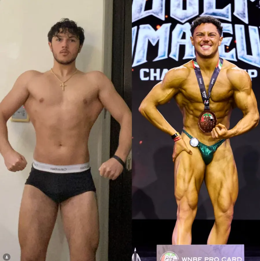 An athlete’s transformation, side by side